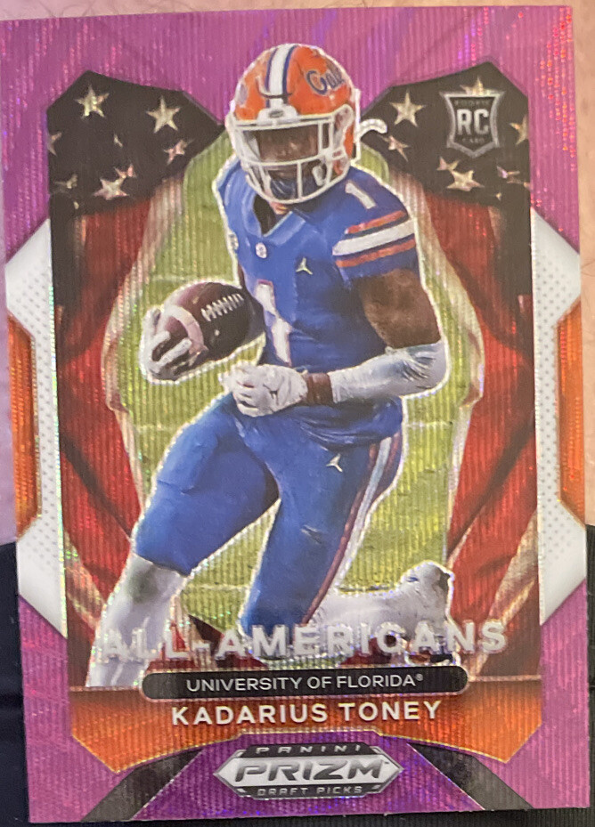 2021 Prizm Draft KADARIUS TONEY RC ALL-AMERICANS PURPLE WAVE PRIZM SP MINT!
