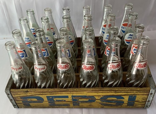 Vintage Pepsi Wooden Crate With 24-10 Oz Glass Bottles - Picture 10 of 18