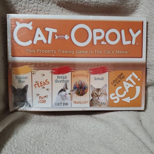 CAT-OPOLY Board Game Monopoly Themed Game NEW Sealed FelineFrenzy 10 Exotic Cats