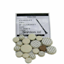 Deluxe Universal Clarinet Pad Set 3.0mm Thick Fits Most Bb Clarinets w/Wood Pad