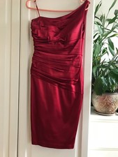 Women One Shoulder Cocktail Party Formal Dress Sexy Ruched Slimming 