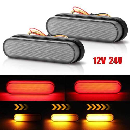 2x 4" LED Camión Parada Luz Trasera Freno Trasero Fluido Señal de Giro DRL Rojo+Ámbar - Imagen 3 de 13