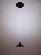 Globe Electric Abraham 1-Light Matte Black Pendant Light with Clear Glass Shade