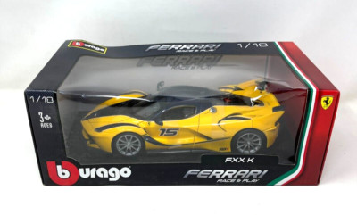 Burago Ferrari FXX K Race & Play Car #15 Yellow 1/18 Scale 18-16010Y