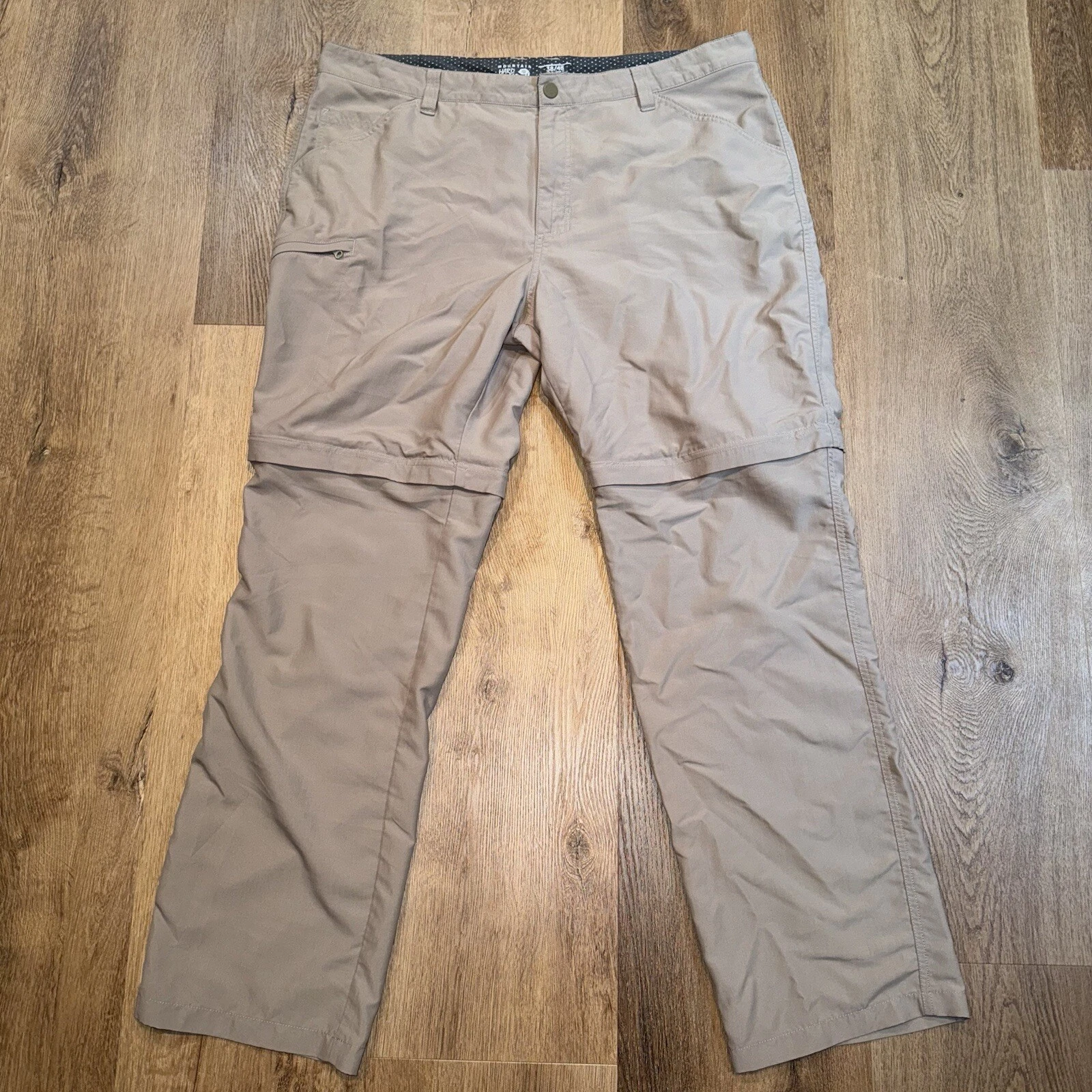 Mountain Hardwear Convertible Pants Mens Pant Nylon Hiking Tech Khaki Tan 38 32