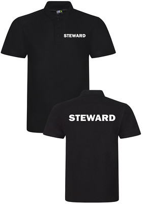 EVENT STEWARD POLO SHIRT WORKWEAR SECURITY OFFICE DOORMAN BODYGUARD SIA uniform