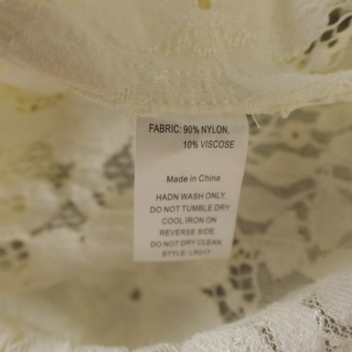 Le Rose Spitzen Morgenmantel Damen Small/Medium cremeweiß Braut Hochzeit Flitterwochen Maxi - Bild 13 von 15