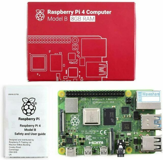 Raspberry Pi 4B (ARM Cortex A72, 1.5GHz 8GB RAM) Single Board