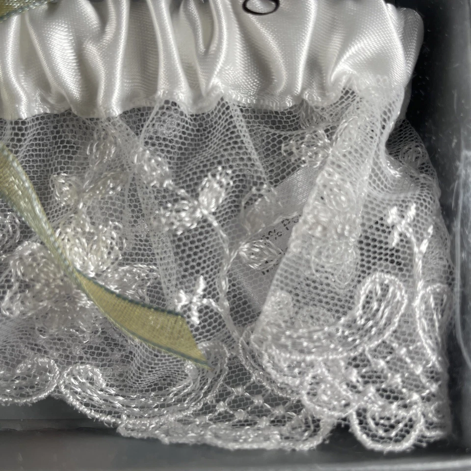 Liguero Blanco Boda Celta Irlandés Verde Encaje Satén Cinta Arco Weddstar Nuevo Foto 4 de 4