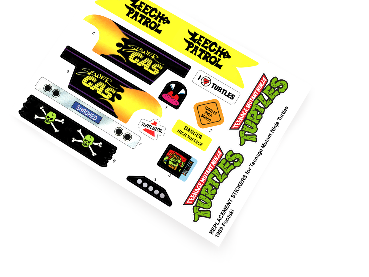 CUSTOM STICKERS for 1989 TMNT Footski Teenage Mutant Ninja Turtle