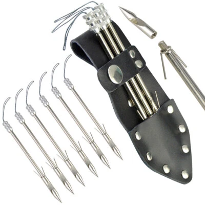 AMEYXGS 6/12X Pesca con Arco Punte Freccette Pesca Fionda Punte da Caccia Borsa Caccia