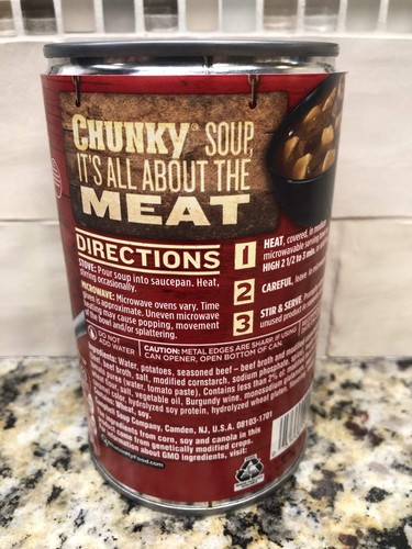 4 Campbell's CHUNKY Steak & Potato Soup 18.8 oz Cans - Picture 3 of 4