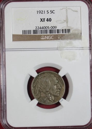 1921-S BUFFALO NICKEL NGC XF40