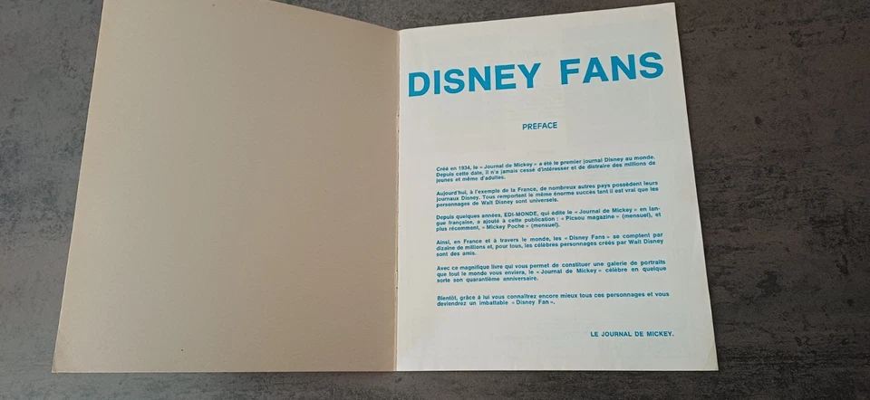 LE JOURNAL DE MICKEY DISNEY FANS - ALBUM VIGNETTES AUTOCOLLANTES - 1974 - - Photo 2/4