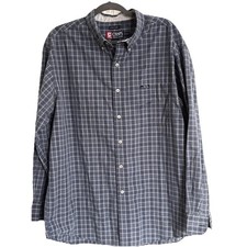 Vintage CHAPS RALPH LAUREN Men s Button Down Shirt Blue Plaid XL Work Wear