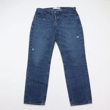 Gap 1969 Jeans Womens actual size 32" Waist Relaxed Boyfriend Distress Blue
