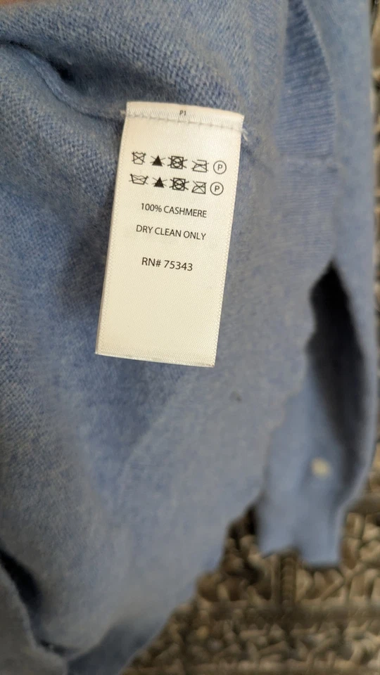 MAX Studio100 Kaschmir, Pulli, Damen, M, hellblau mit weißen Punkten, edel, fein - Bild 4 von 4