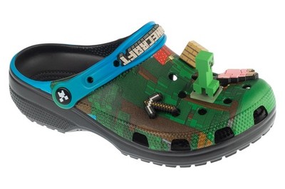 Badelatschen Unisex, Crocs Classic Minecraft Clog, Grün