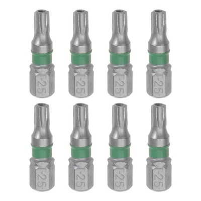 8pcs T25 Torx Hex Screwdriver Tip 1/4'' Hex Shaft 1'' Long S2 Steel