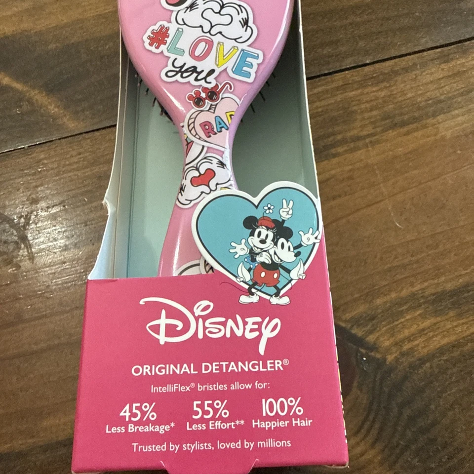 Pincel molhado Disney Mickey Minnie Mouse edição limitada desembaraçador original rosa - Imagem 3 de 4