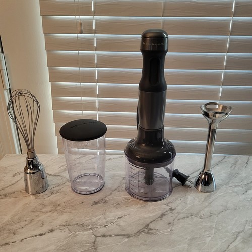 KitchenAid KHB2351CU 3-Speed Immersion Hand Blender Mixer with Attachments
