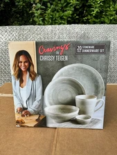 Cravings By Chrissy Teigen 20 Piece Round Stoneware Set BRAND NEW
