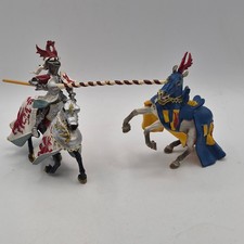 Medieval Jousting Knight Figures on Horses Set of 2