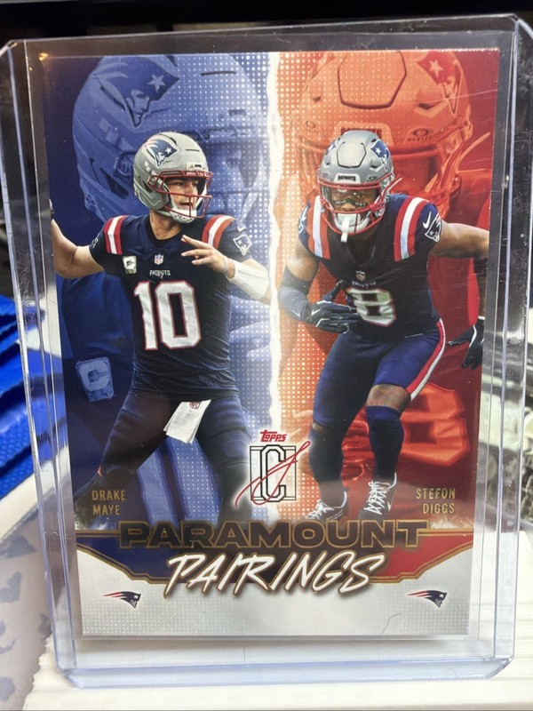 2025 Topps Signature Class Drake Maye & Stefon Diggs Paramount Pairings Patriots