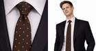 Coffee Men's Knitted Tie Polka Dot Brown Knit Slim Classic Formal Casual Work UK