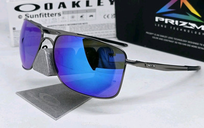 Oakley GAUGE 8 gunmetal PRIZM sapphire POLARIZED OO4124-06 sunglasses NEW IN BOX