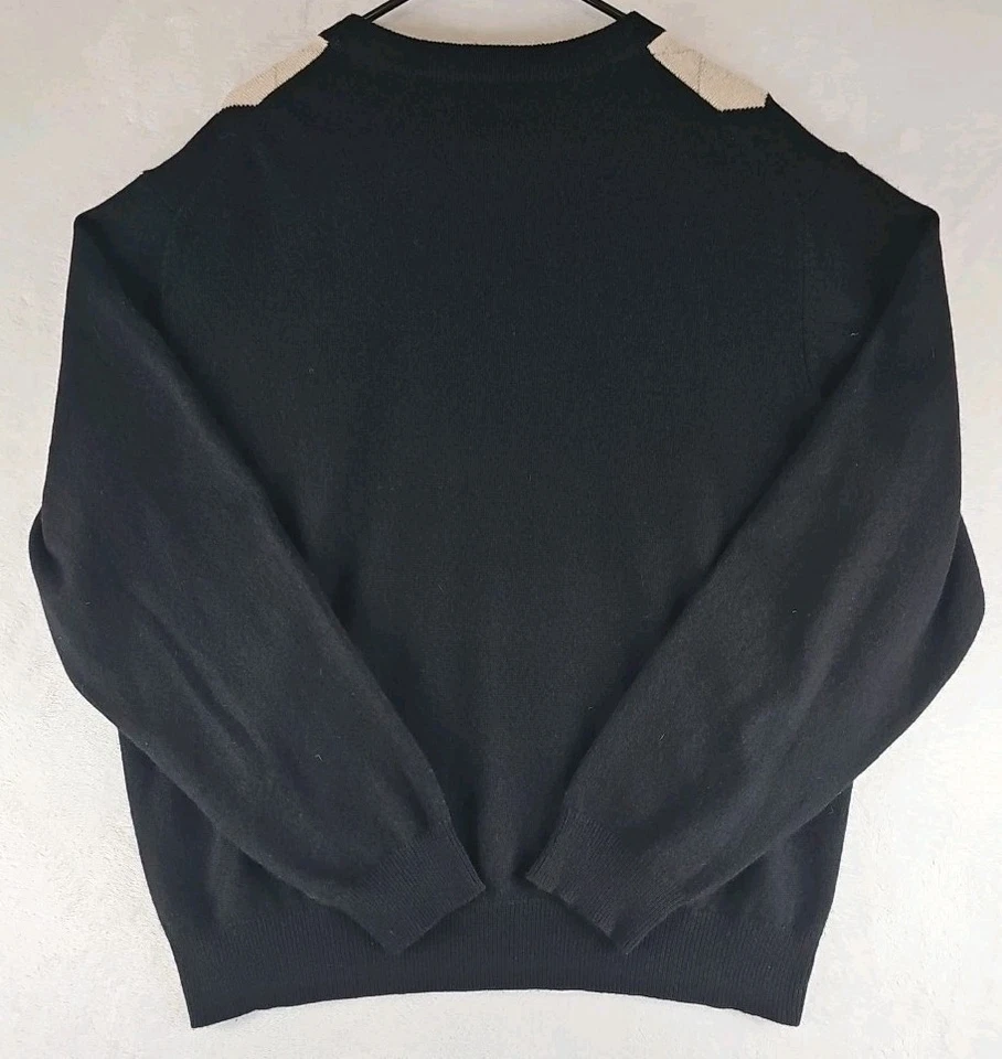 Suéter Grayson & Dunn 100% Cachemira Hombres XL Argyle Gris Azul Marino Manga Larga Crew Foto 3 de 4