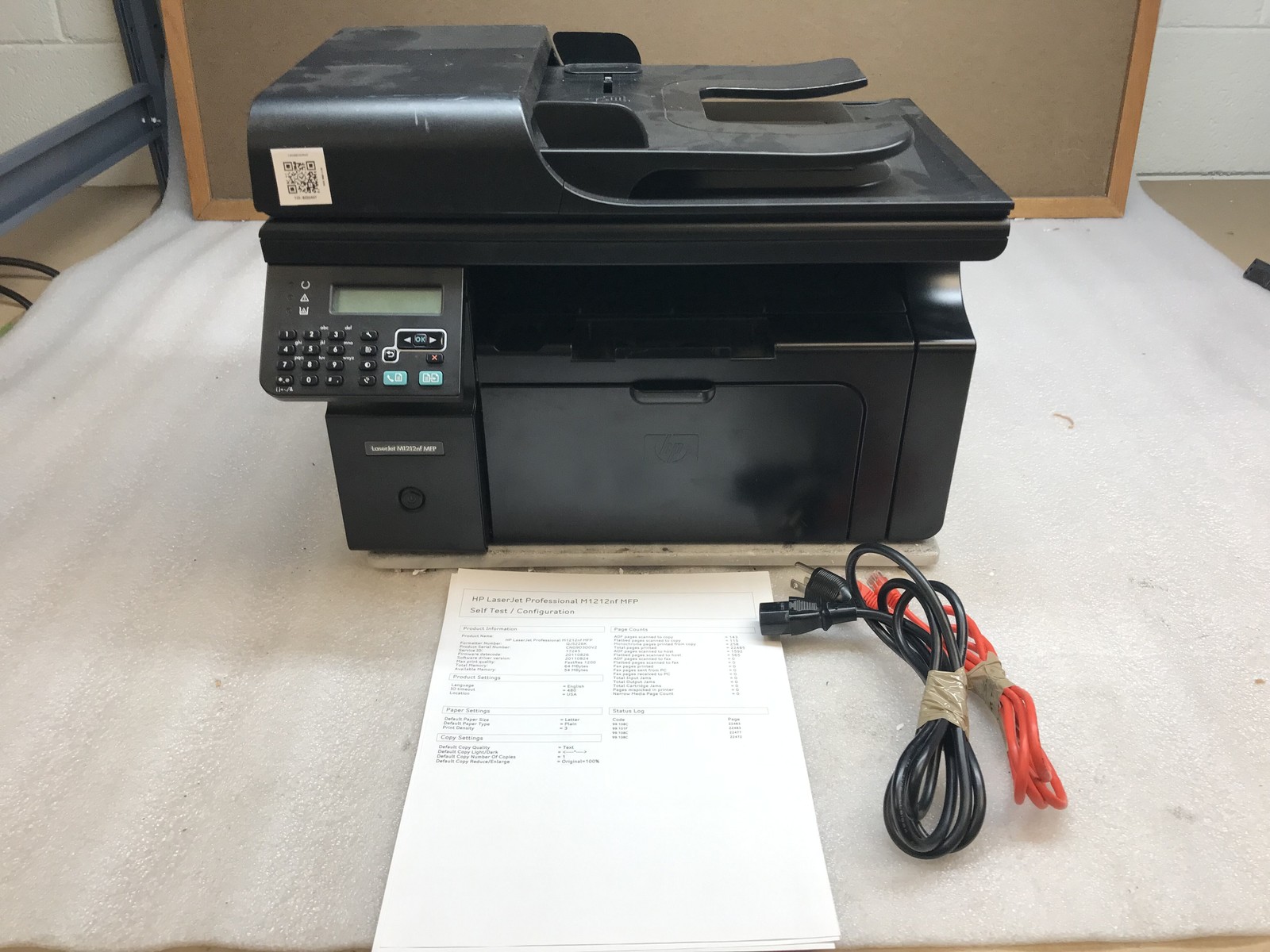 HP LaserJet Pro M1212nf MFP All-in-One Monochrome Printer - No Toner Inc 23K pgs