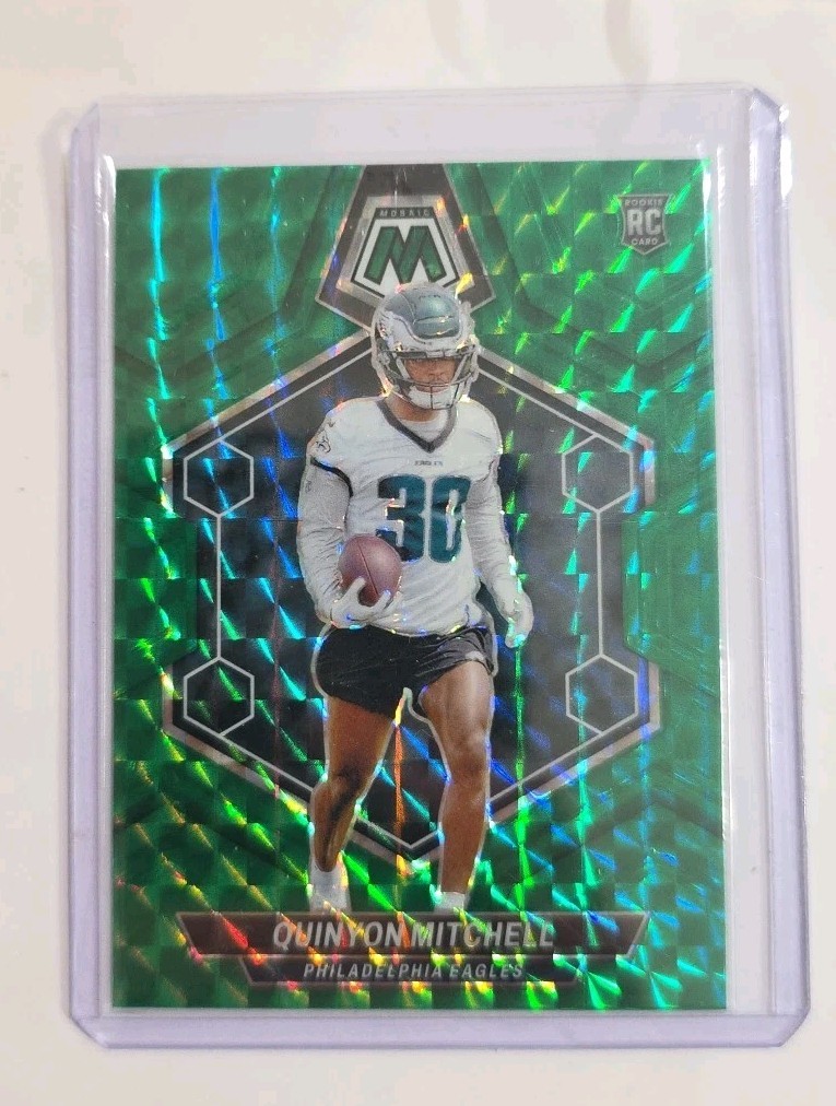 2024 Panini Mosaic - Rookies Quinyon Mitchell #322 Green Mosaic Prizm (RC) NM