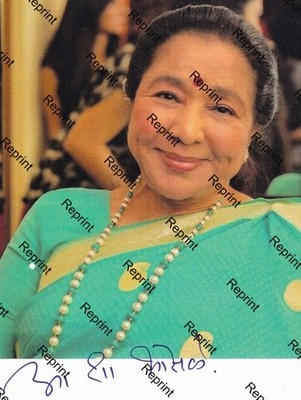 ASHA BHOSLE BOLLYWOOD INDIA SINGER SIGNED GLOSSY PHOTO 8''X11'' .