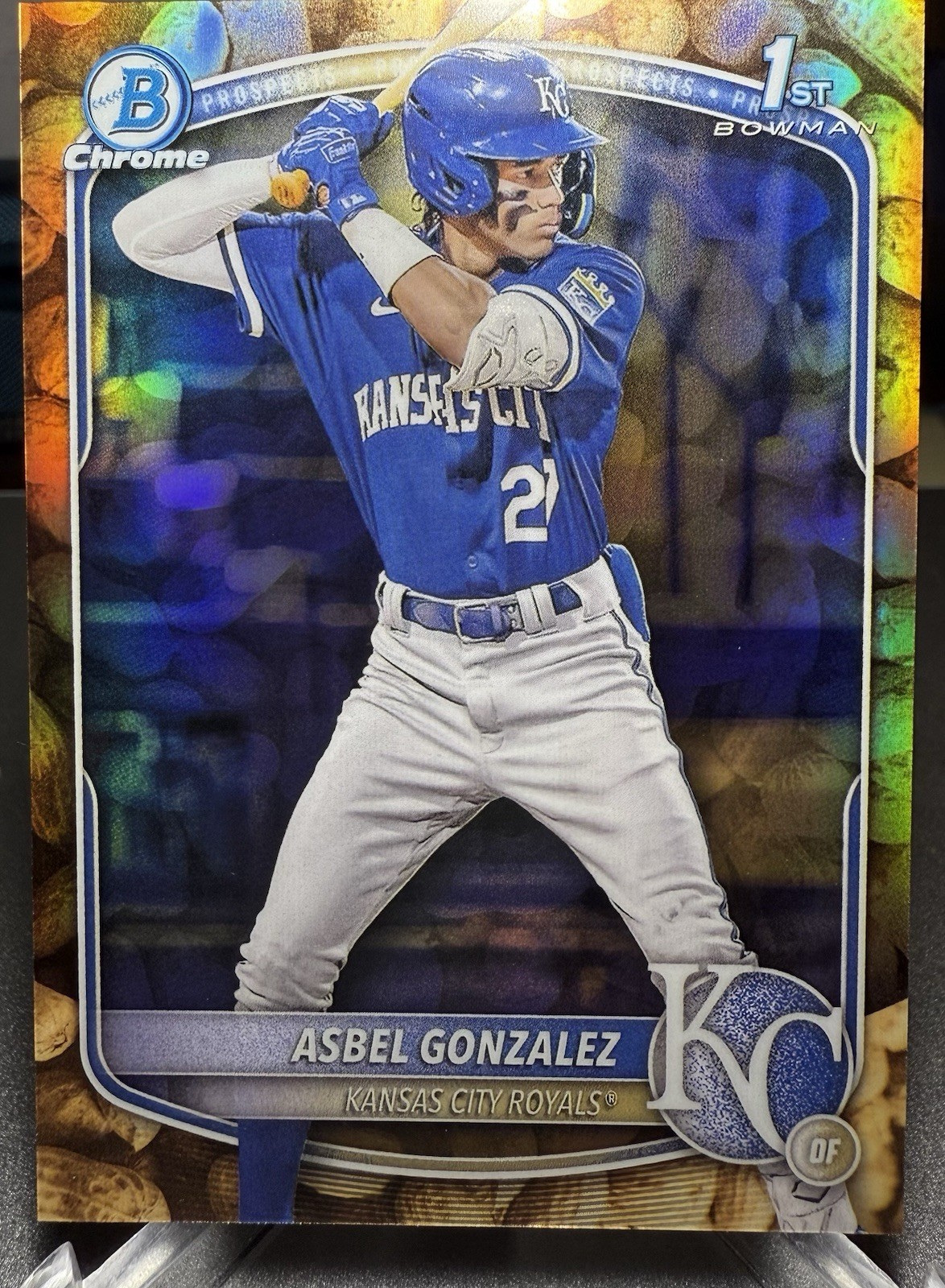 2025 Bowman - Chrome Prospects Asbel Gonzalez #BCP-4 Peanuts Refractor (RC)