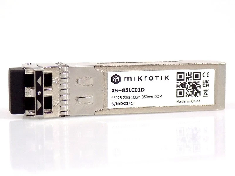 Módulo MikroTik XS-85LC01D 1.25G SFP, 10G SFP+, 25G SFP28, UPC LC dual, hasta 100m