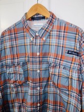 Mint Size Large Columbia PFG Super Bahama Button Up Shirt Lightweight Fishing L