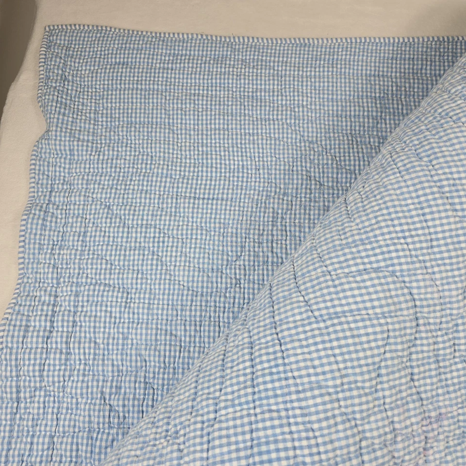 Edredón Pottery Barn Kids Submarino Guinga Azul 73” x 84” Doble Barco Náutico Foto 4 de 4