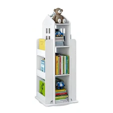 Rotating Bookshelf, 3-Tier Rotating Children's Bookshelf, 360° Revolving Disp...