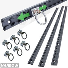 3x load Black cargo track rails locking liner bed 6x sliding tie down fixings 