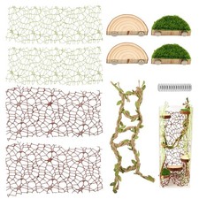 TAZXRVMKL Jumping Spider Enclosure Kit, Magnetic Habitat Decor with Woven Rop...
