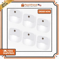 Plug-in Night Light LED Motion Sensor Activated Bathroom Kitchen Hallway 6-pack