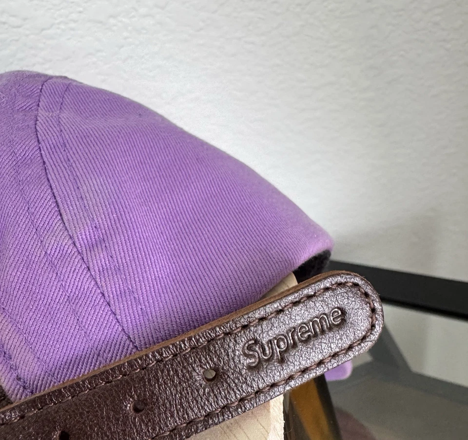 Supreme Washed Chino Twill Camp Cap Hat Purple SS23H82 - Image 4 of 4
