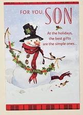 Merry Christmas Son / Greeting Card (+ Envelope 7×5")