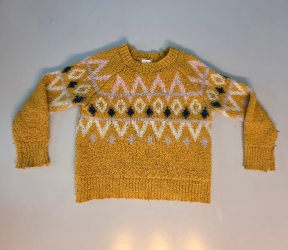 Cat & Jack Yellow Knit Sweater Girls Youth Large