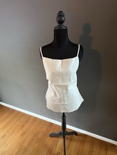 ZARA Ivory Tank Top Camisole XXL Adjustable Straps Women Solid