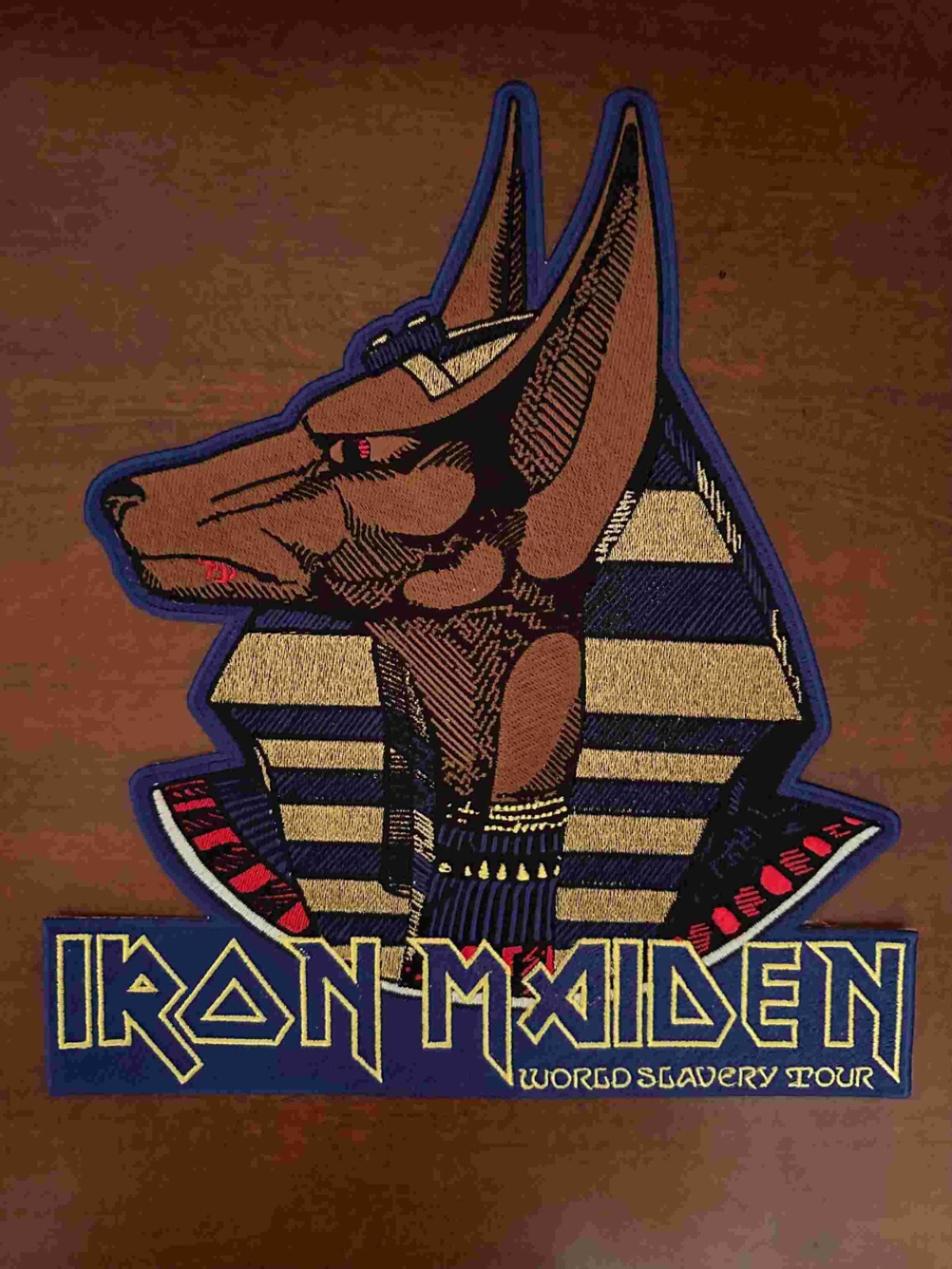 Iron Maiden Powerslave Anubis Back Patch 12in Full Embroidery - Rare