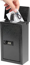 Xydled Wall-Mounted Key Drop Box with Combination Lock,Metal Mailbox,Black