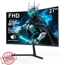 PIJ 27 Inch FHD 250Hz Curved Gaming Monitor Speakers