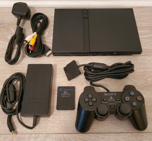 Sony Playstation 2 Slim Black PAL PS2-ONE OWNER All Official Parts - SCPH-70003